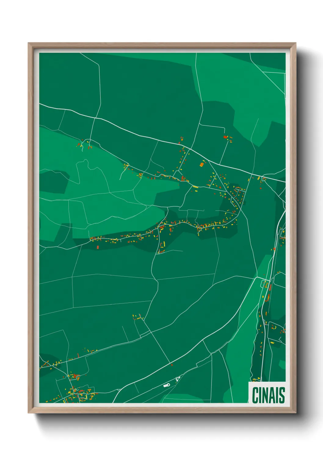 Une affiche de carte sur Cinais