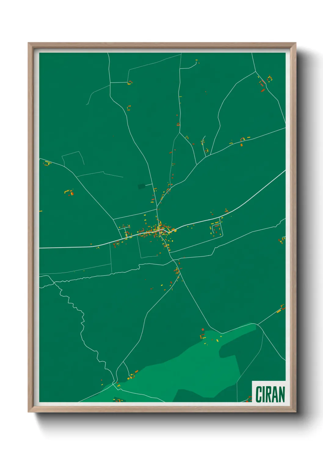 Une affiche de carte sur Ciran