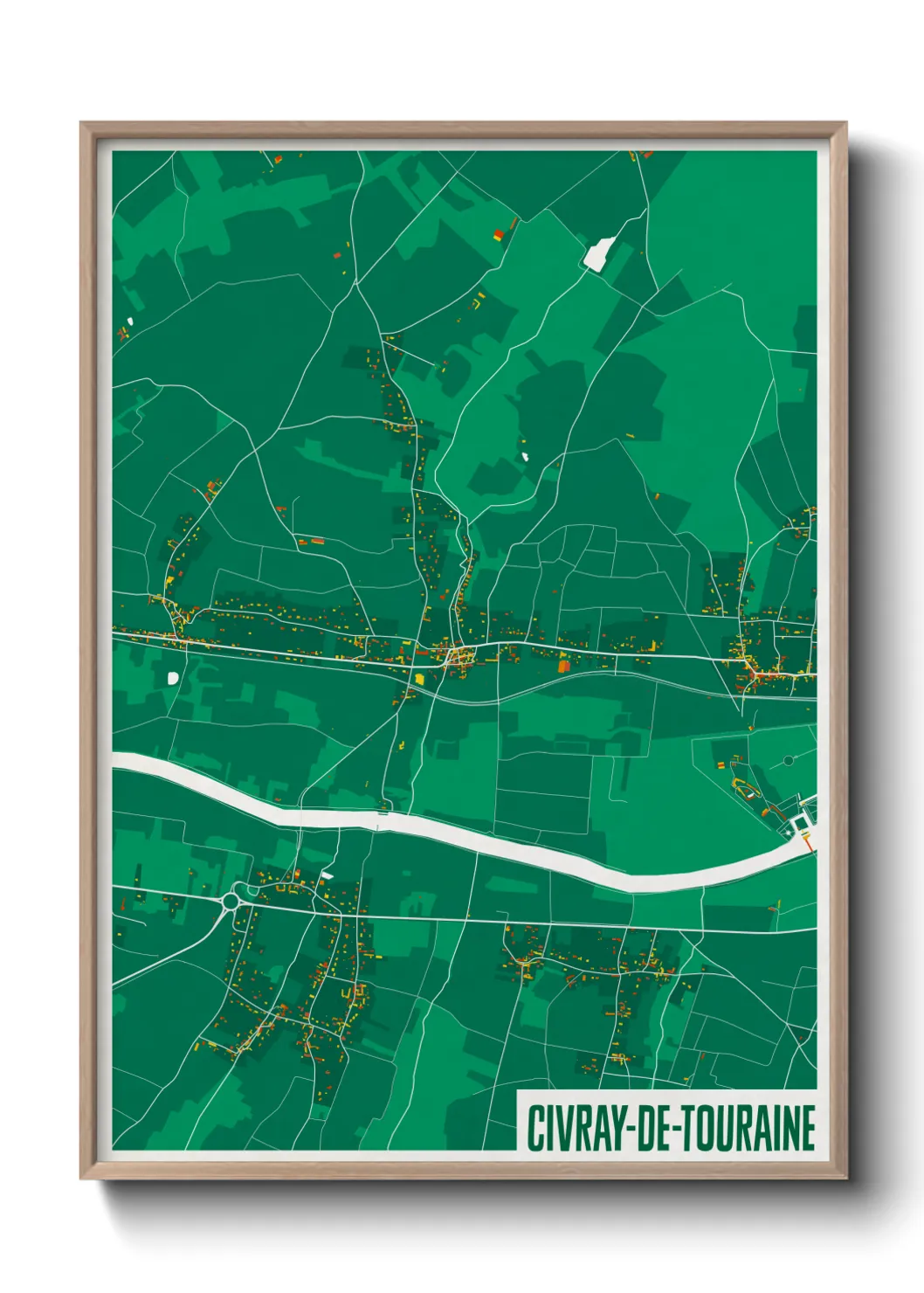 Une affiche de carte sur Civray-de-Touraine