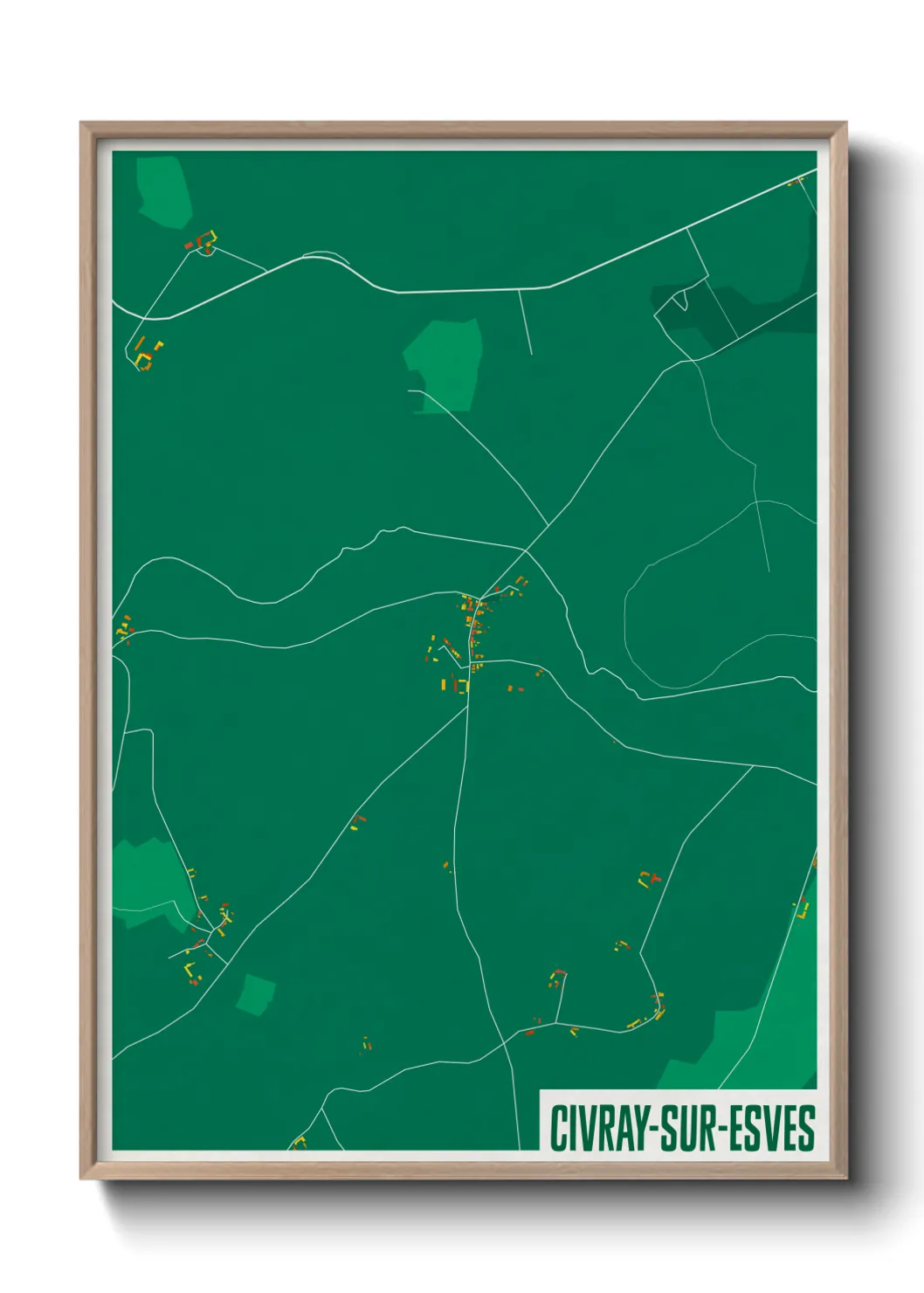 Une affiche de carte sur Civray-sur-Esves