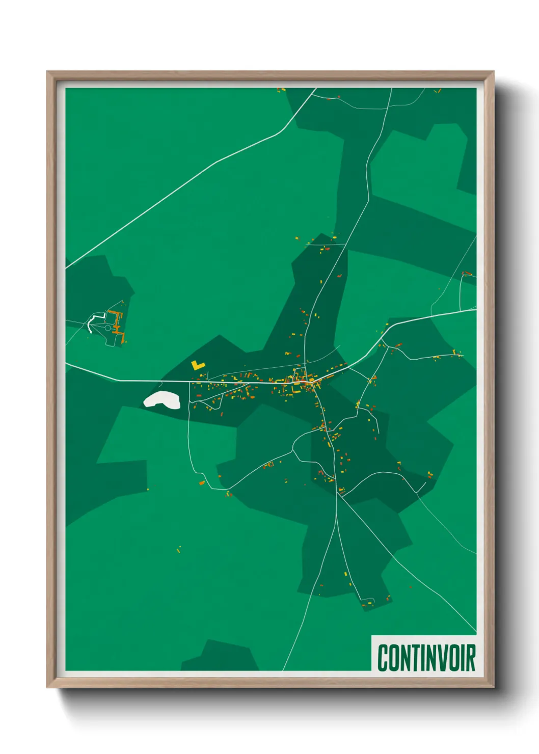 Une affiche de carte sur Continvoir