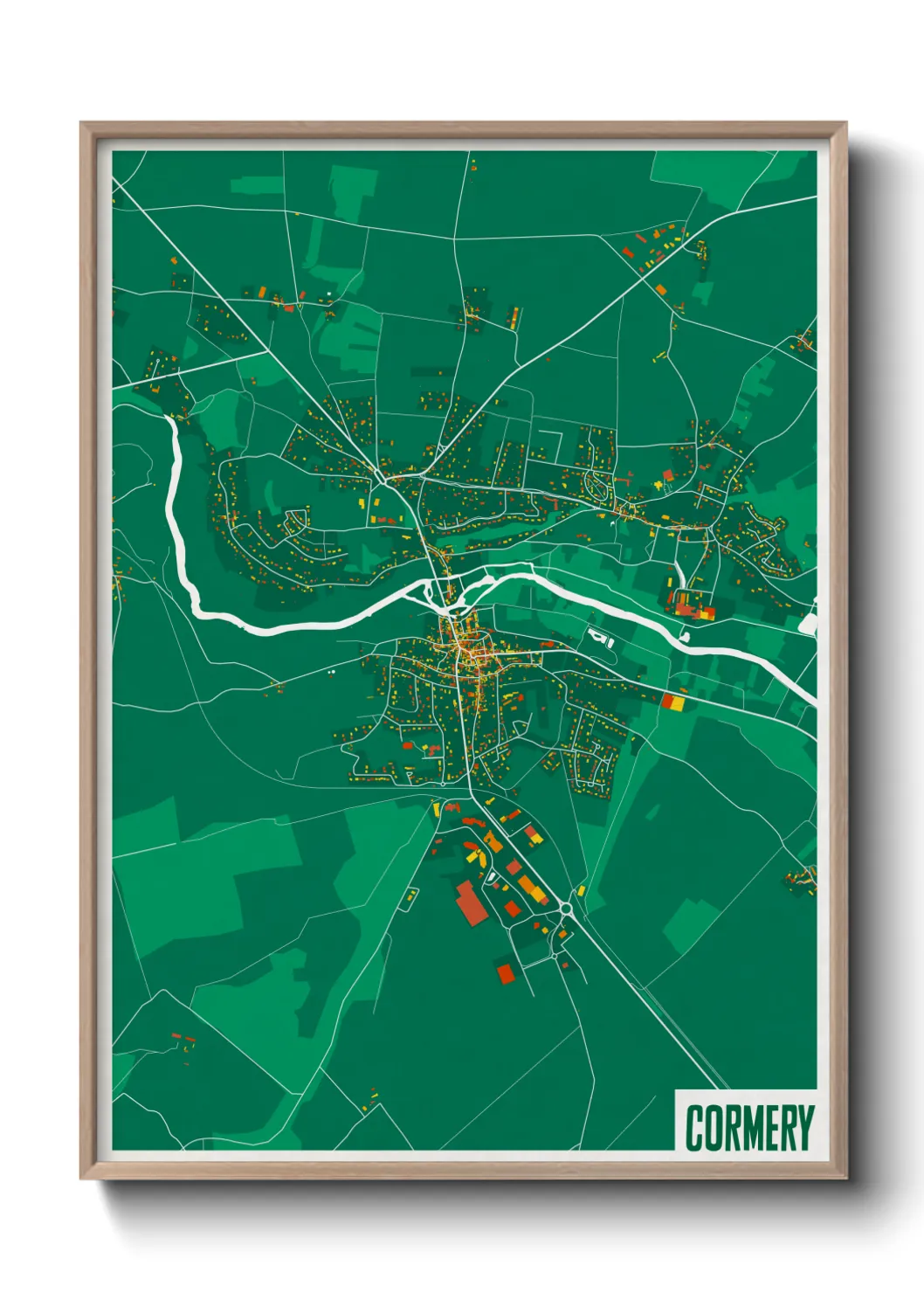 Une affiche de carte sur Cormery