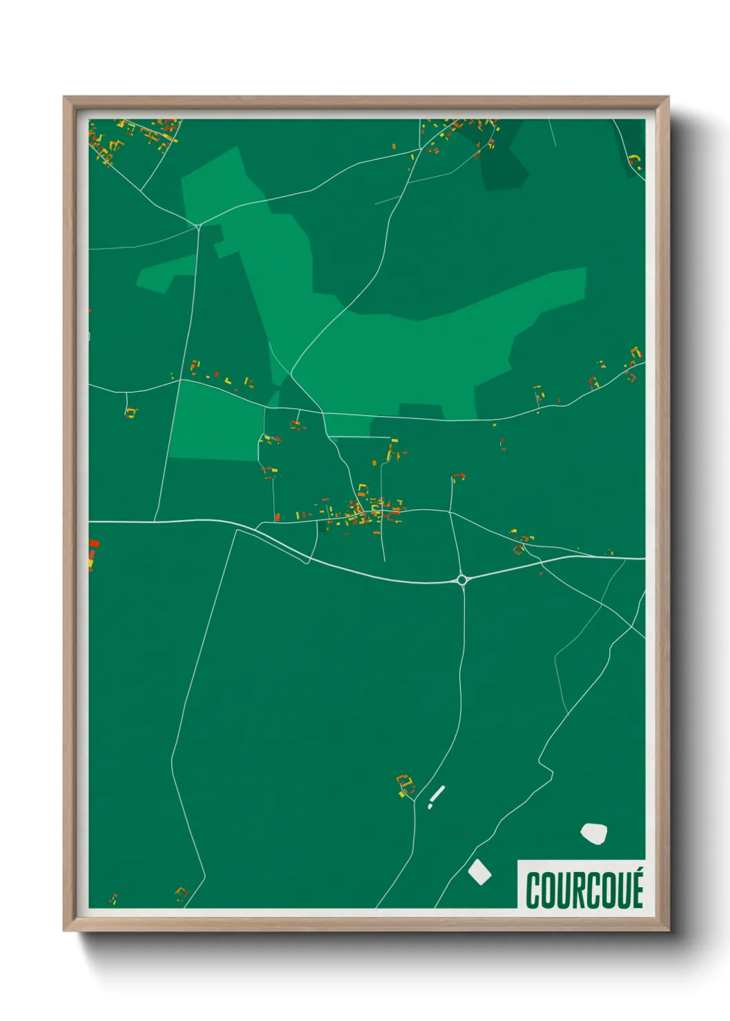 Une affiche de carte sur Courcoué