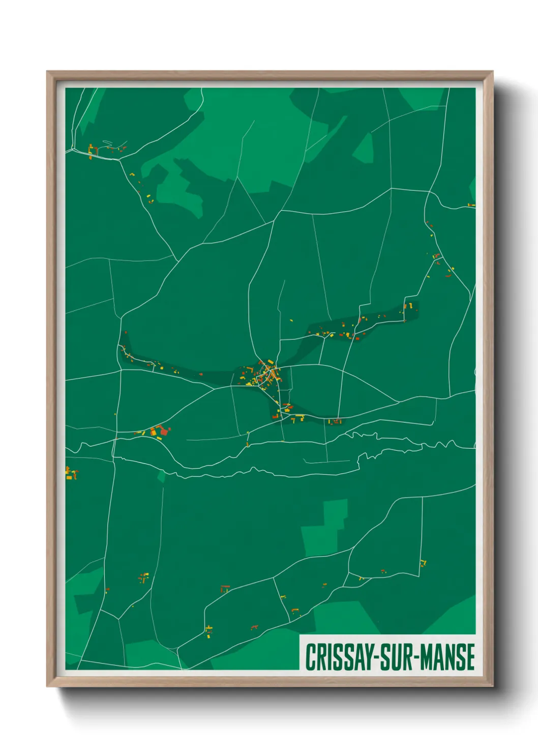 Une affiche de carte sur Crissay-sur-Manse