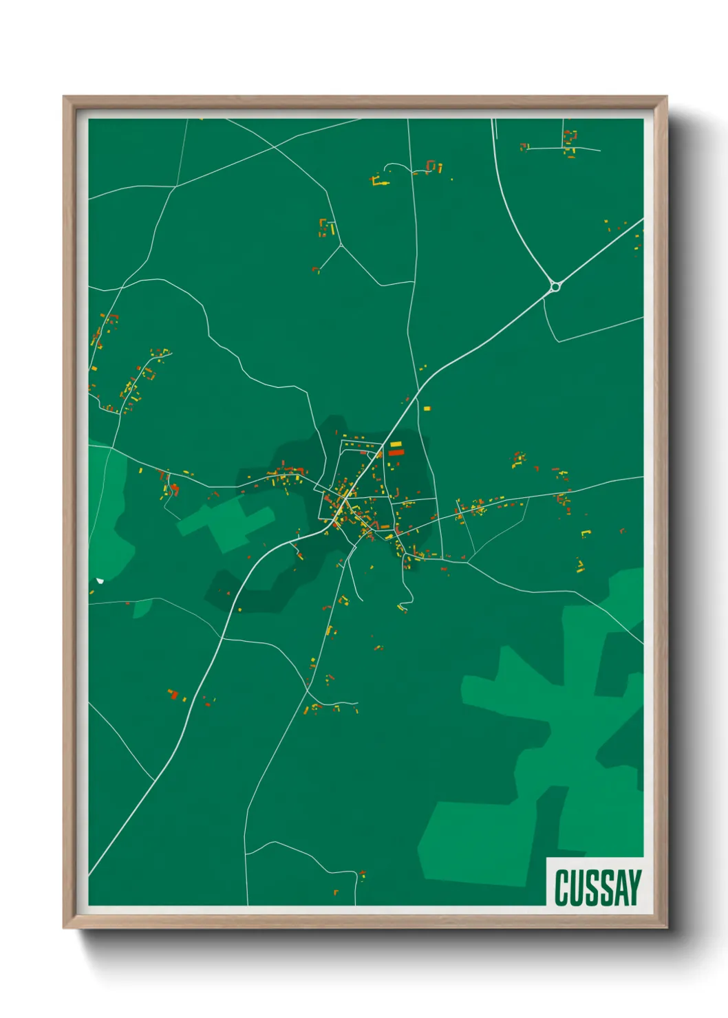Une affiche de carte sur Cussay