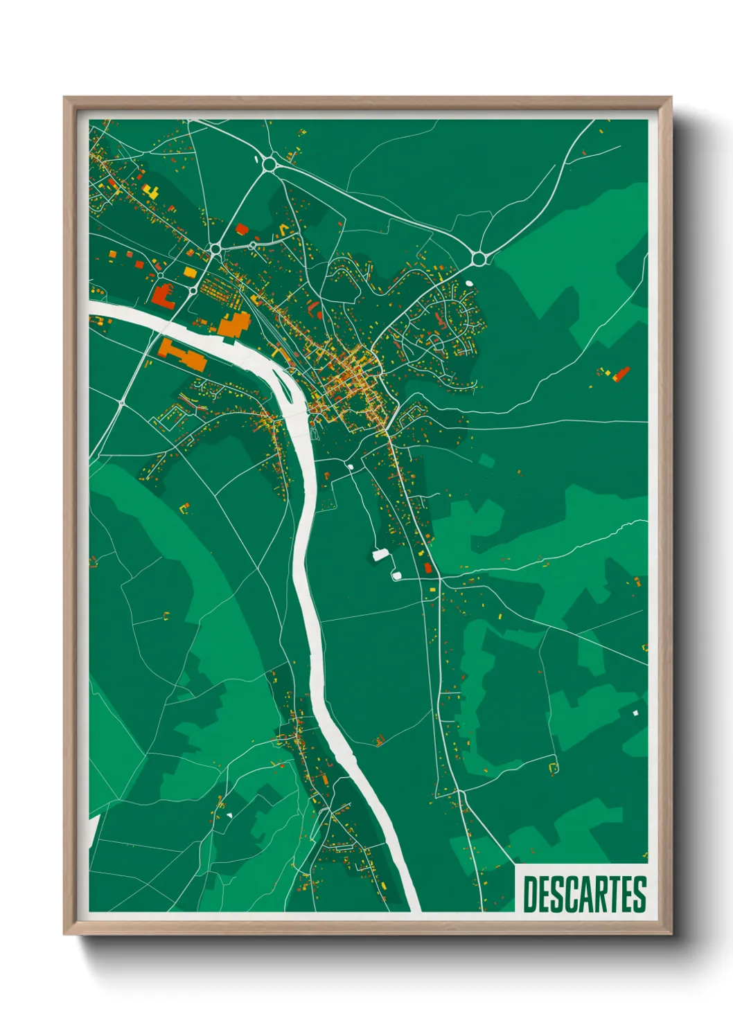 Une affiche de carte sur Descartes
