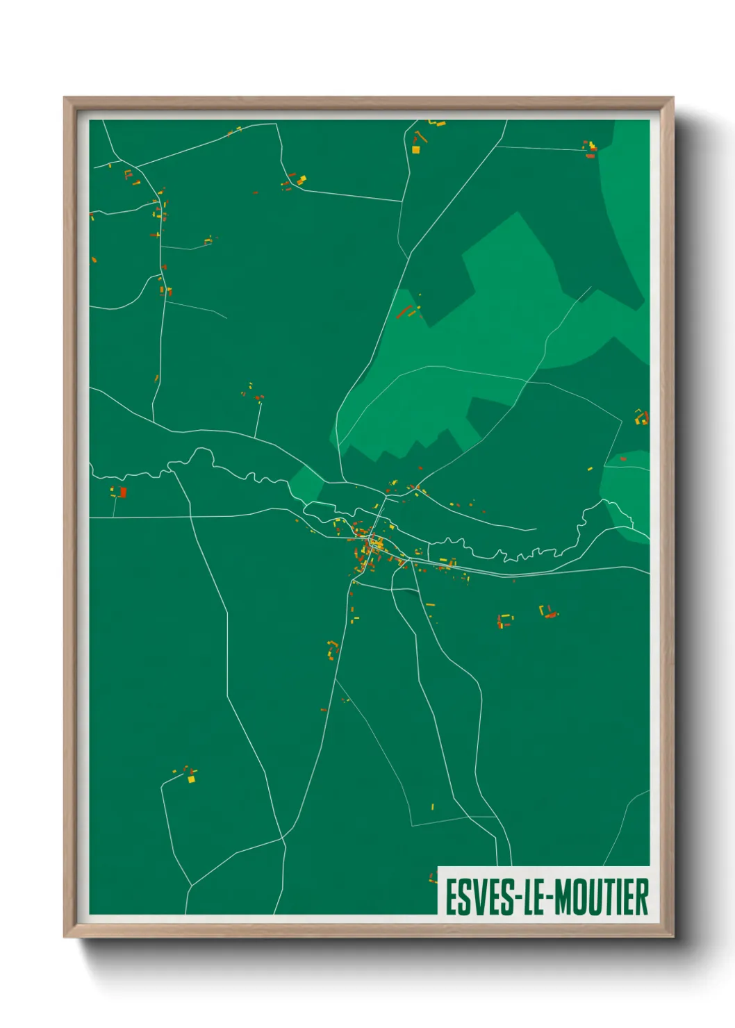 Une affiche de carte sur Esves-le-Moutier