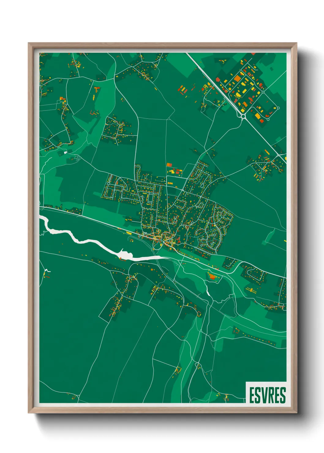 Une affiche de carte sur Esvres