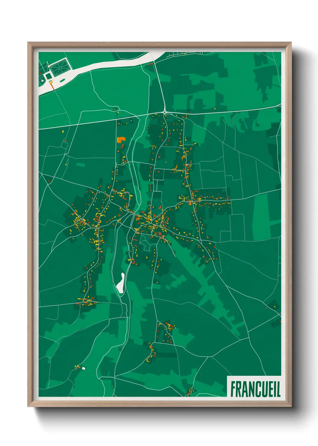 Une affiche de carte sur Francueil