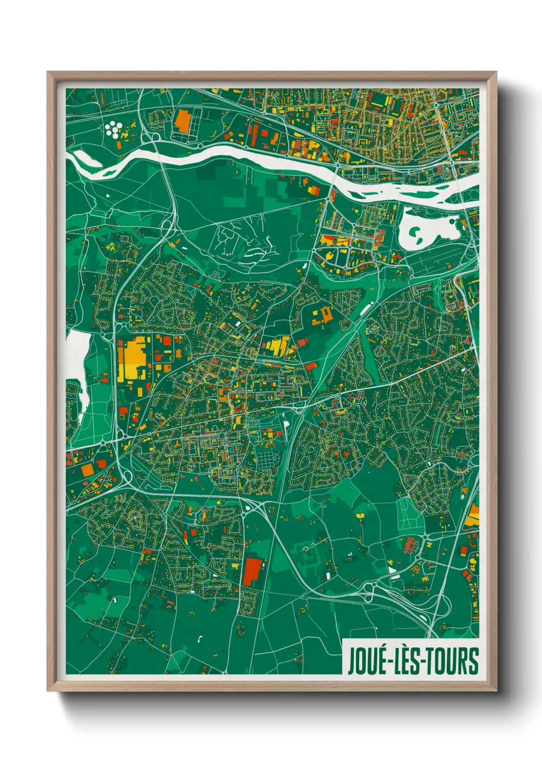 Une affiche de carte sur Joué-lès-Tours