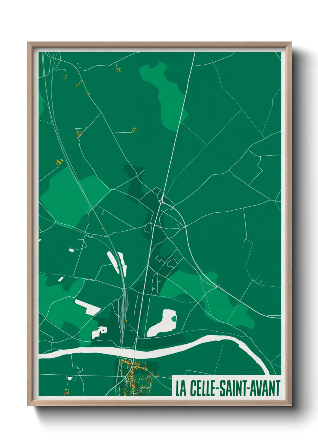 Une affiche de carte sur La Celle-Saint-Avant