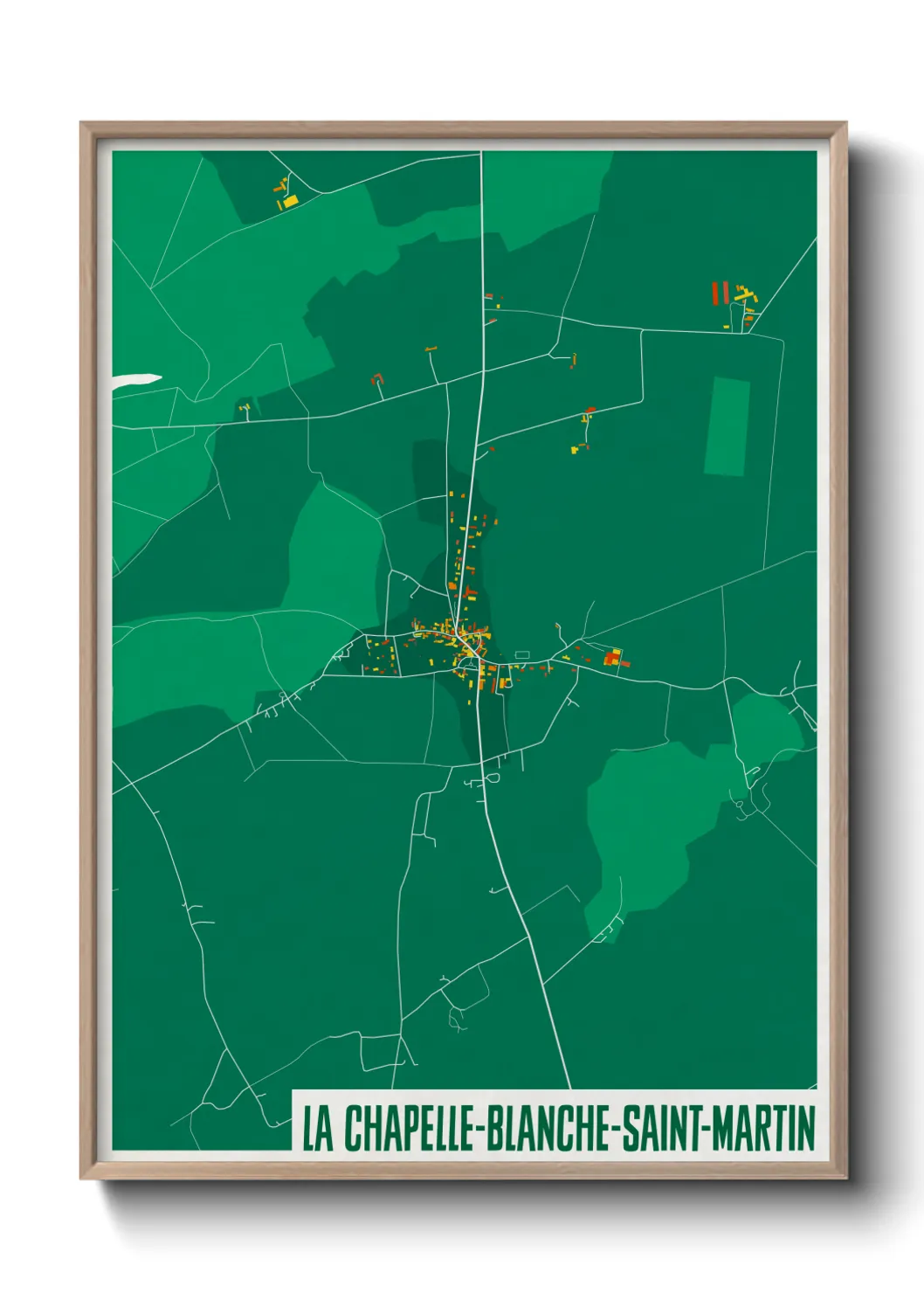 Une affiche de carte sur La Chapelle-Blanche-Saint-Martin