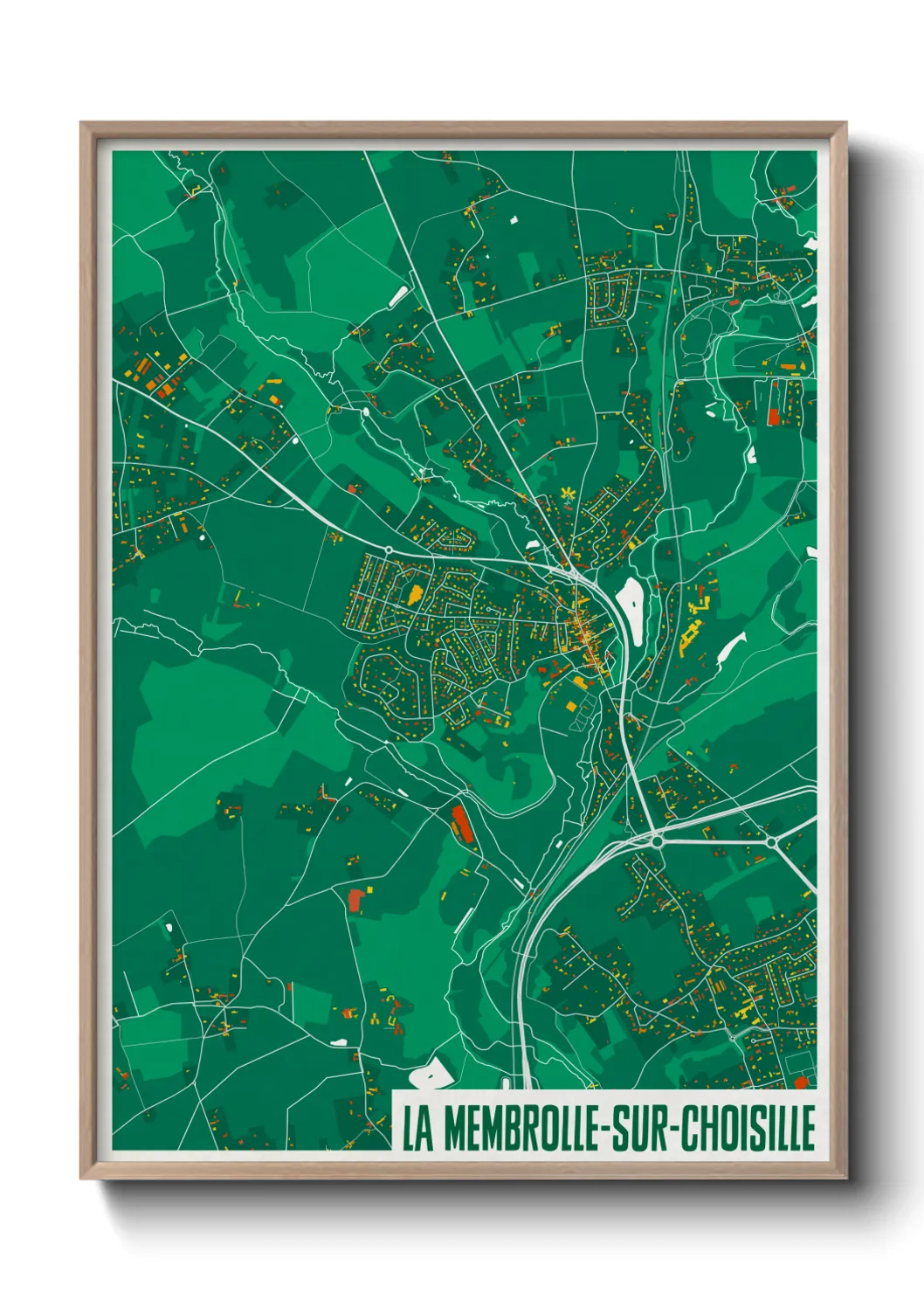 Une affiche de carte sur La Membrolle-sur-Choisille