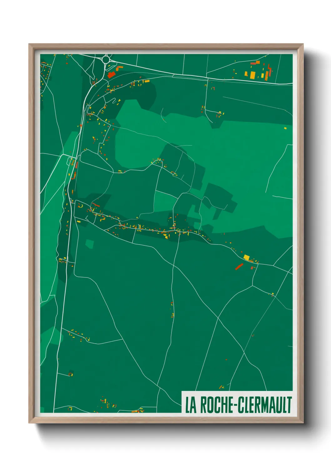 Une affiche de carte sur La Roche-Clermault