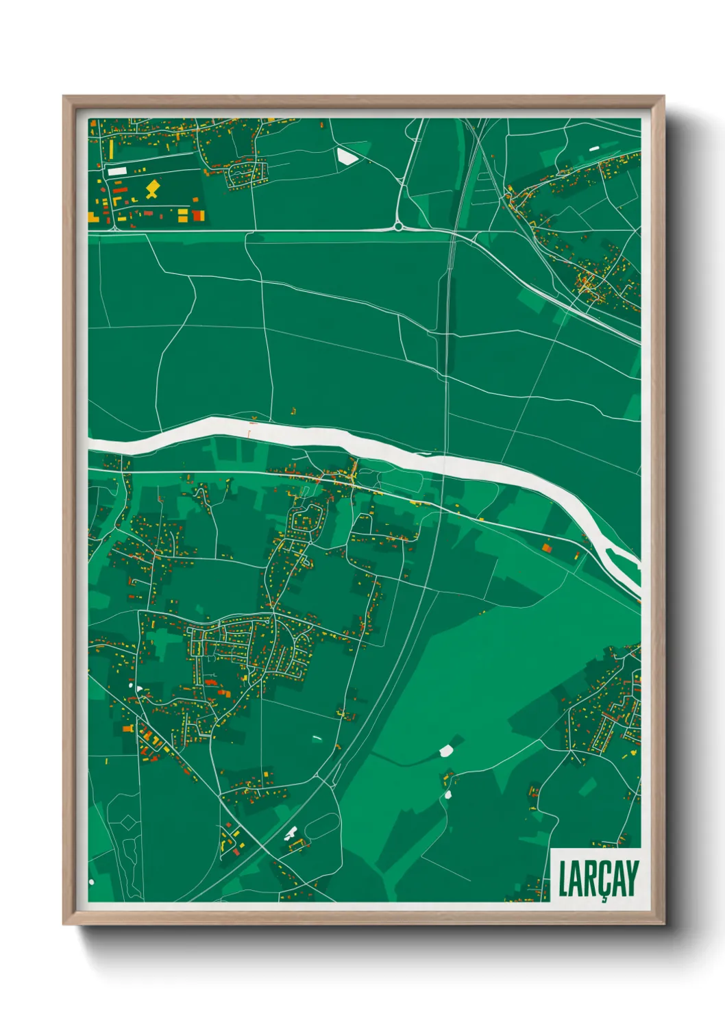 Une affiche de carte sur Larçay