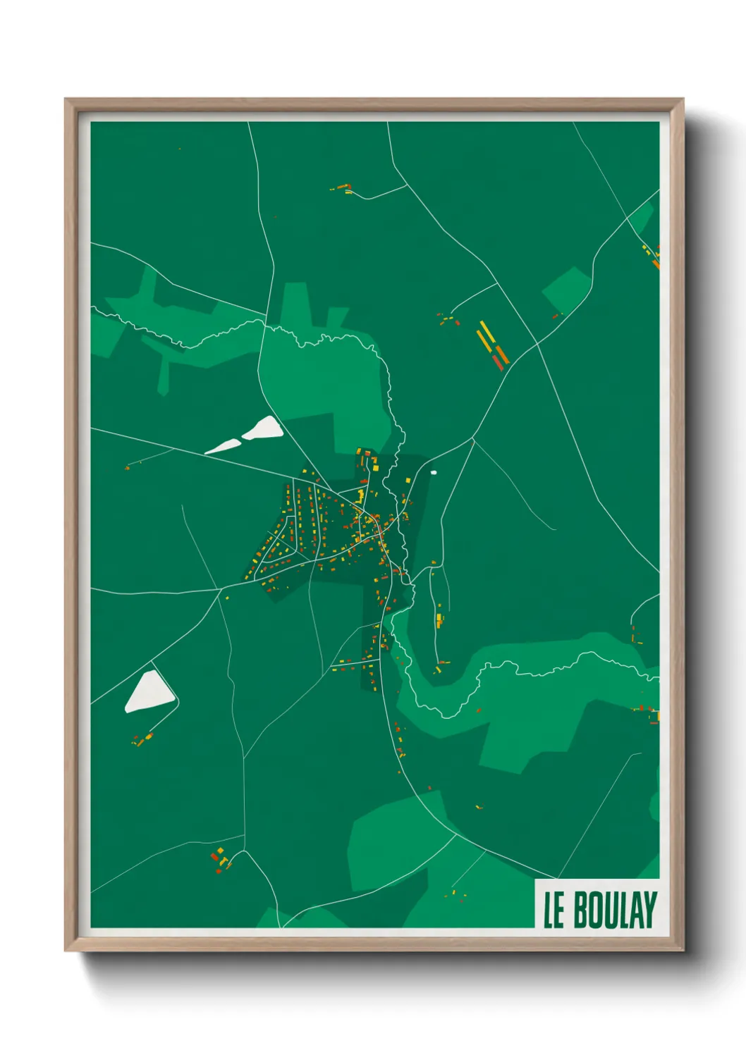 Une affiche de carte sur Le Boulay