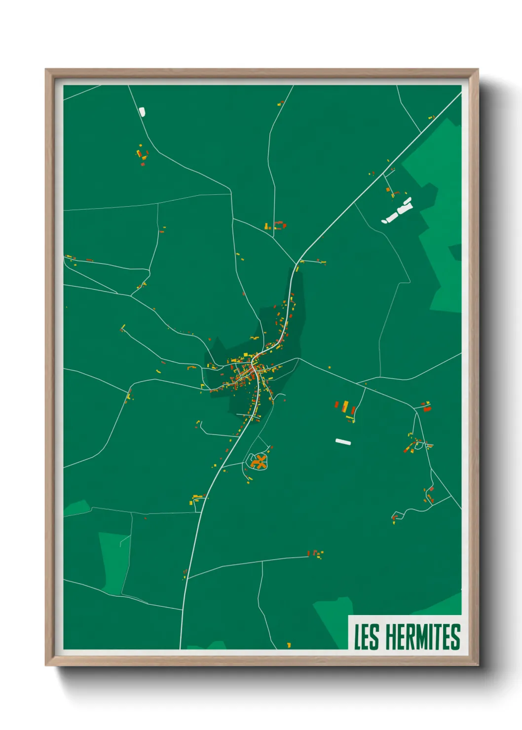 Une affiche de carte sur Les Hermites