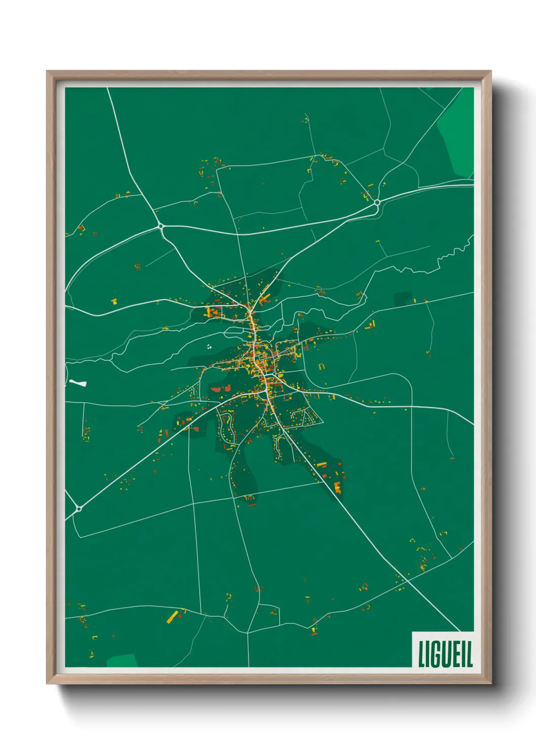 Une affiche de carte sur Ligueil