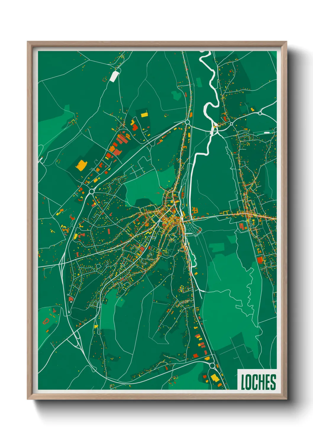 Une affiche de carte sur Loches