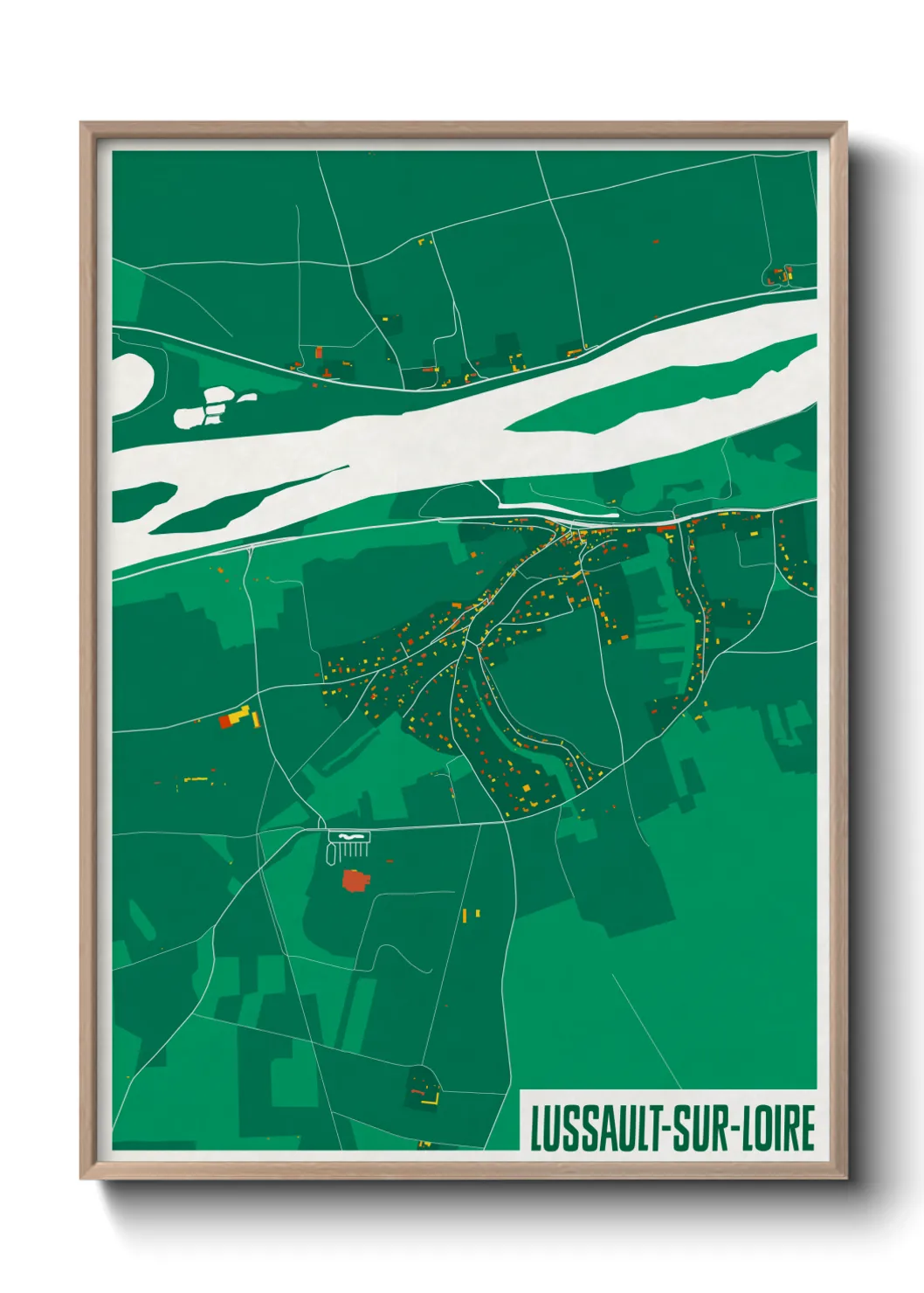 Une affiche de carte sur Lussault-sur-Loire