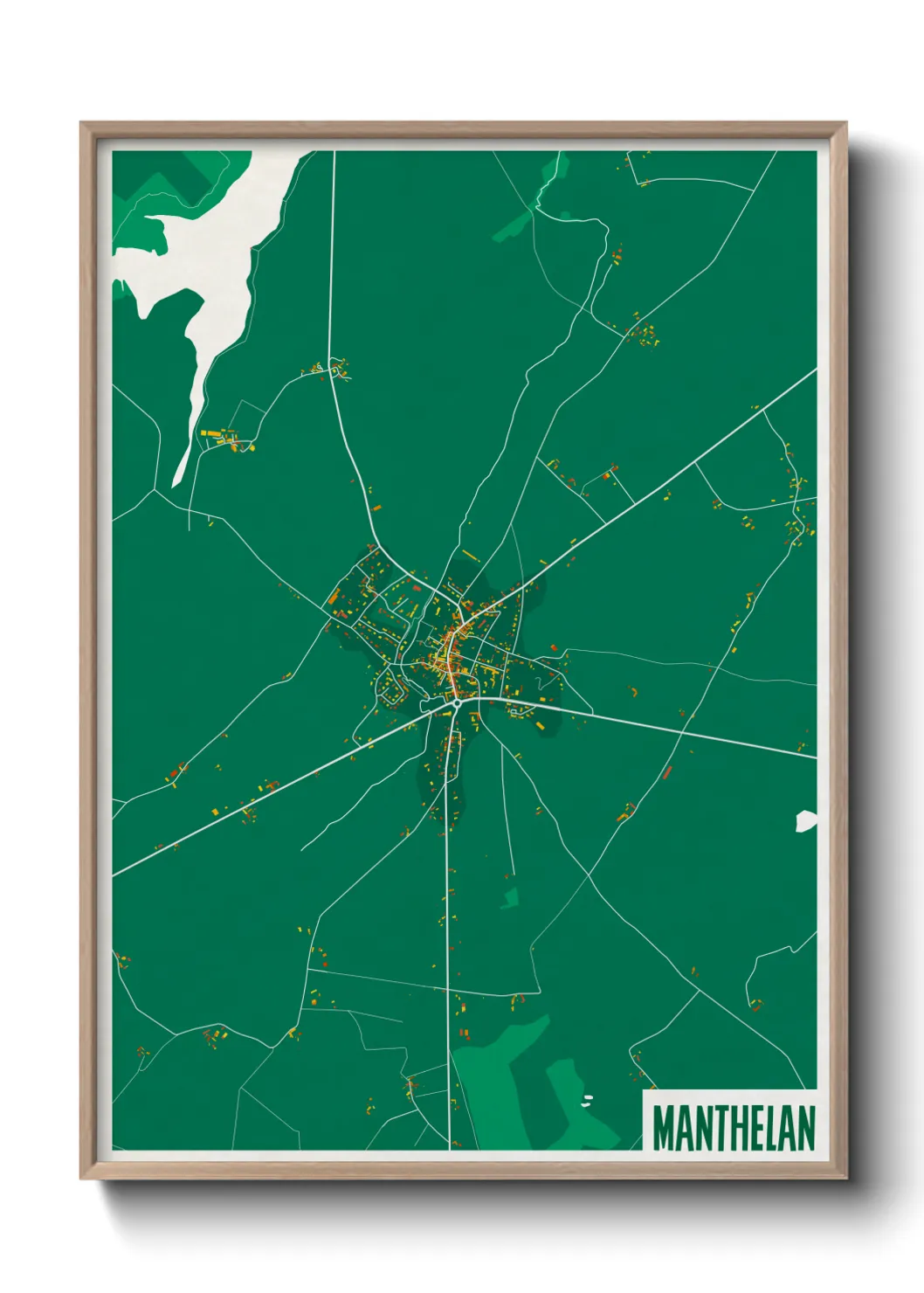 Une affiche de carte sur Manthelan
