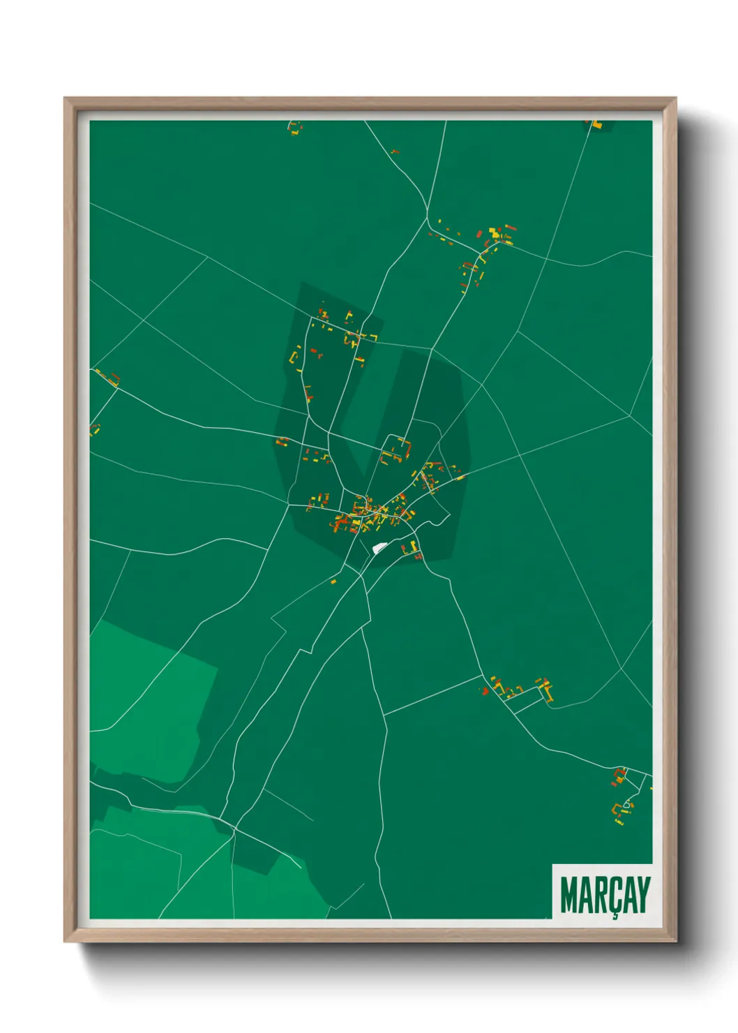 Une affiche de carte sur Marçay