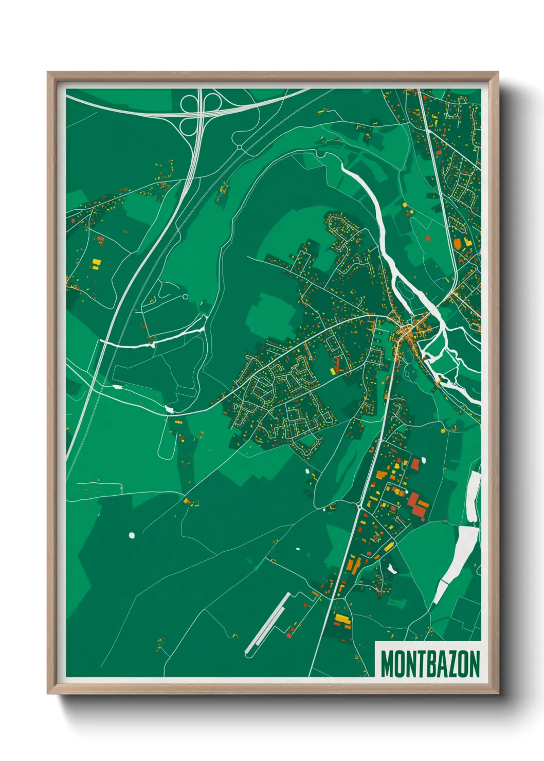 Une affiche de carte sur Montbazon