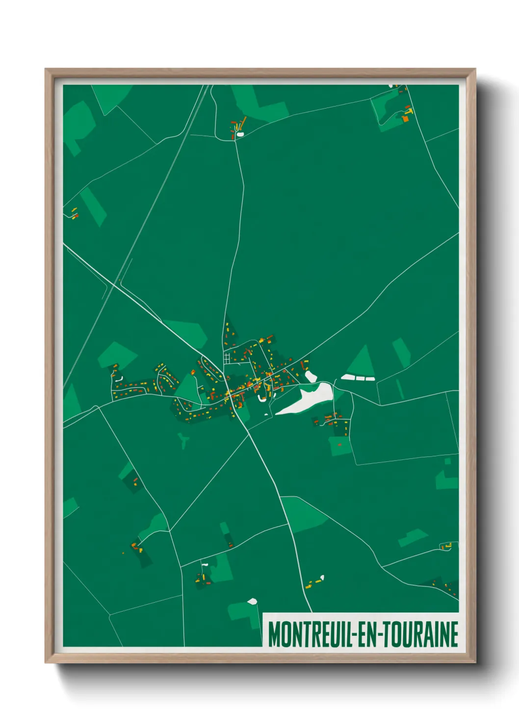 Une affiche de carte sur Montreuil-en-Touraine