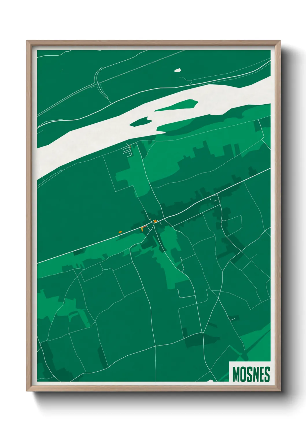 Une affiche de carte sur Mosnes