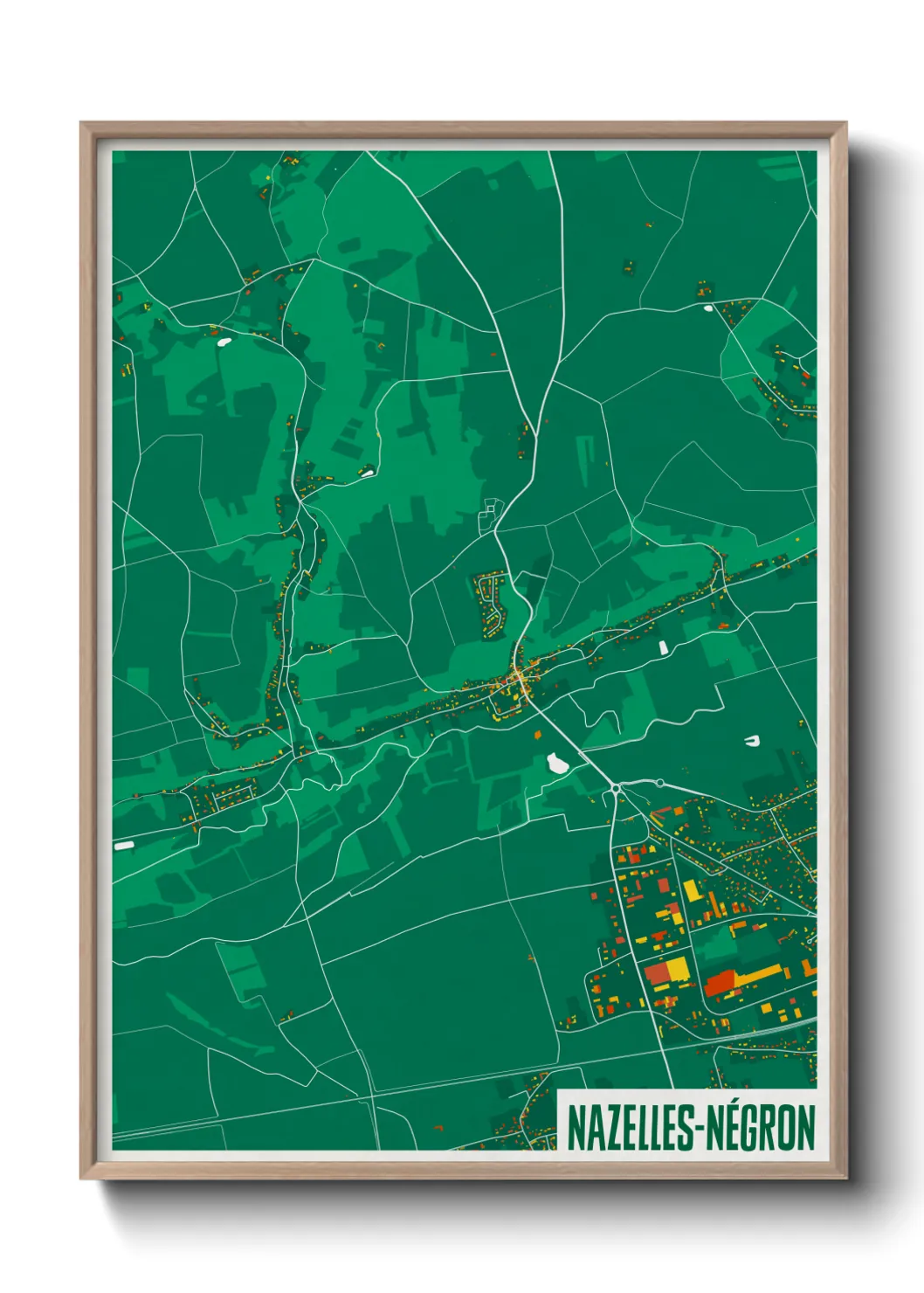 Une affiche de carte sur Nazelles-Négron