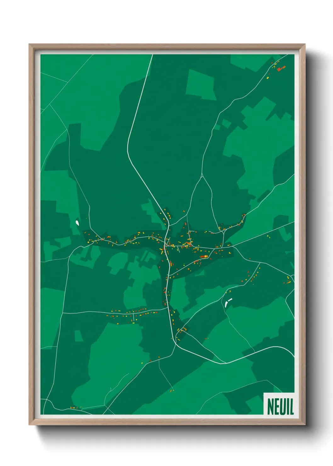 Une affiche de carte sur Neuil