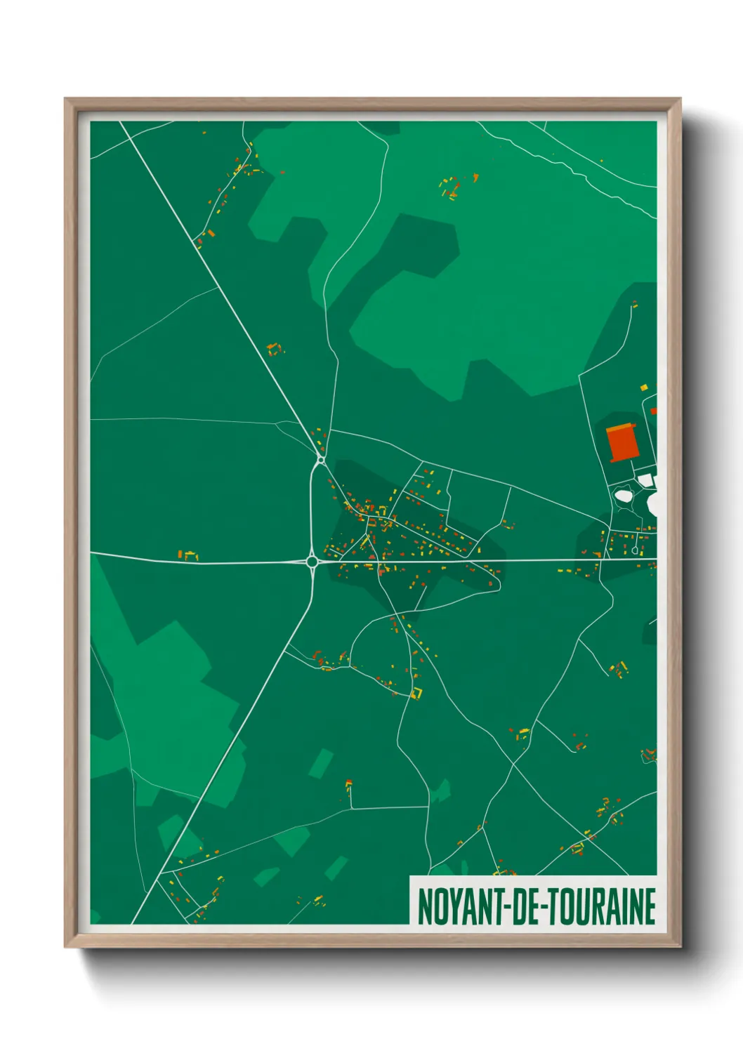 Une affiche de carte sur Noyant-de-Touraine