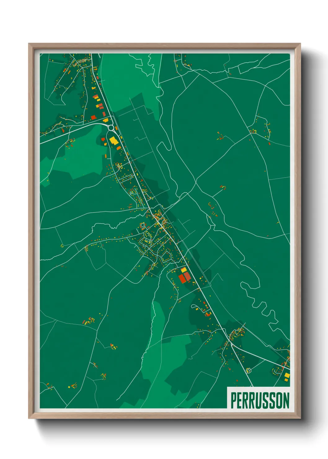 Une affiche de carte sur Perrusson