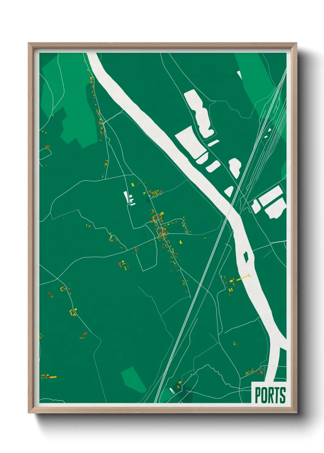 Une affiche de carte sur Ports