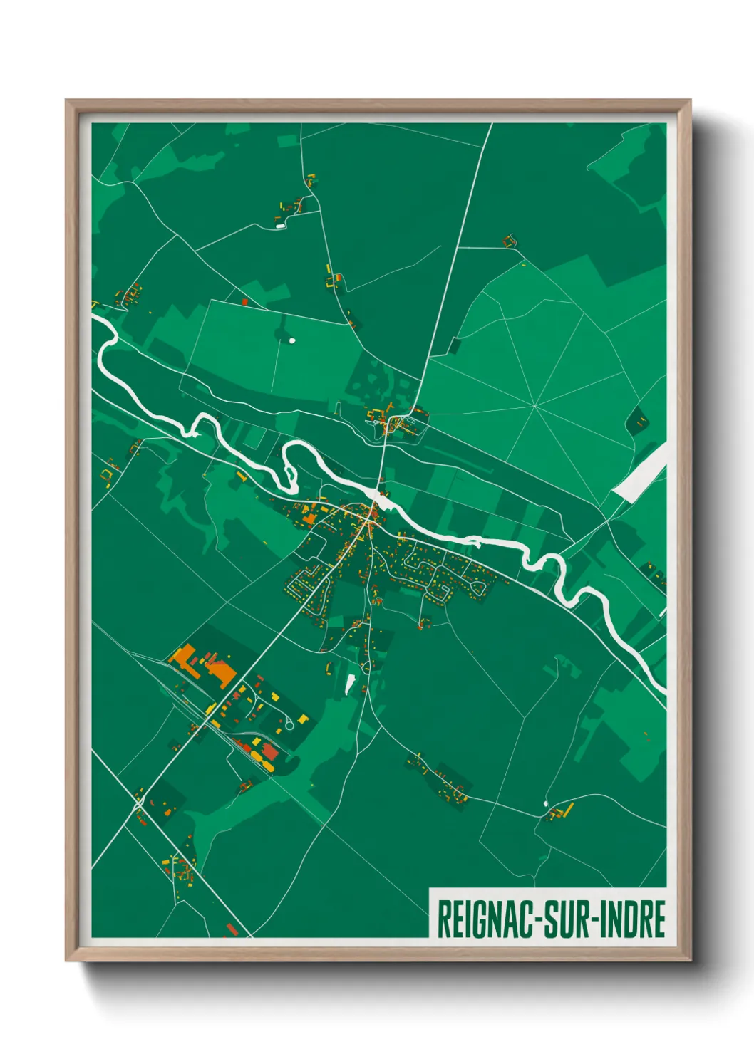 Une affiche de carte sur Reignac-sur-Indre