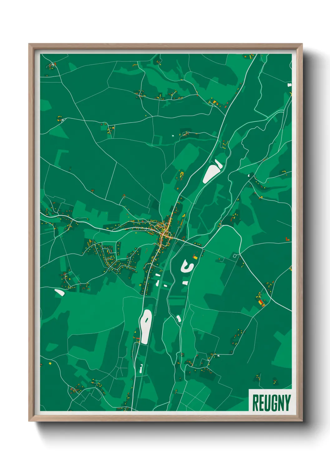 Une affiche de carte sur Reugny