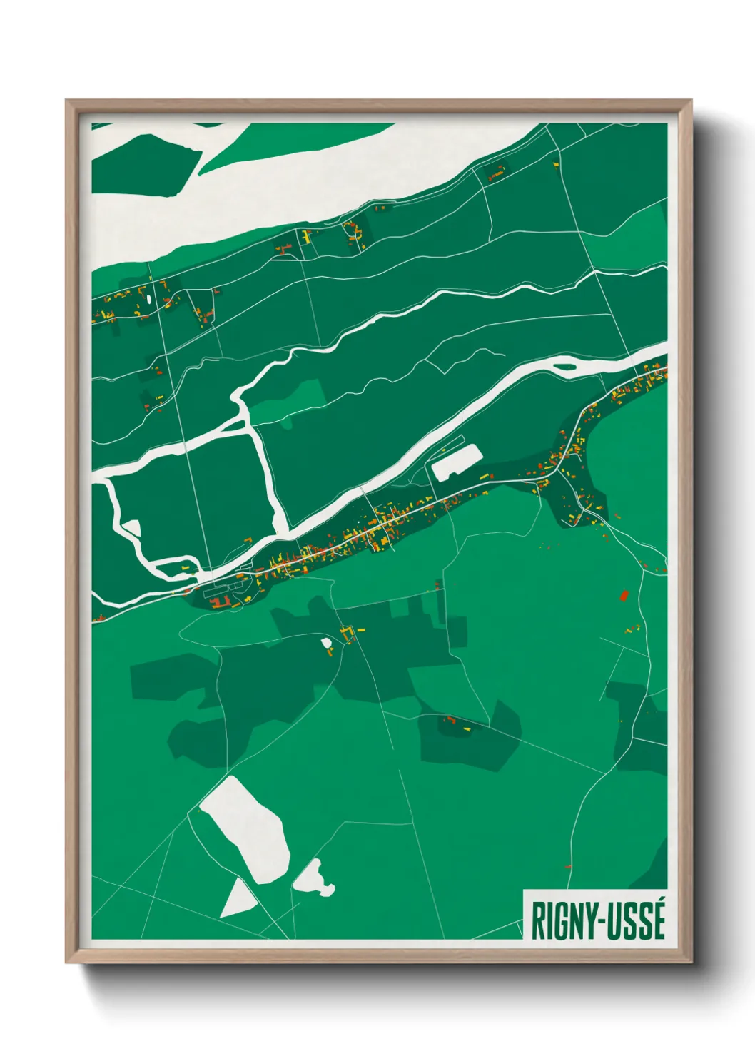 Une affiche de carte sur Rigny-Ussé
