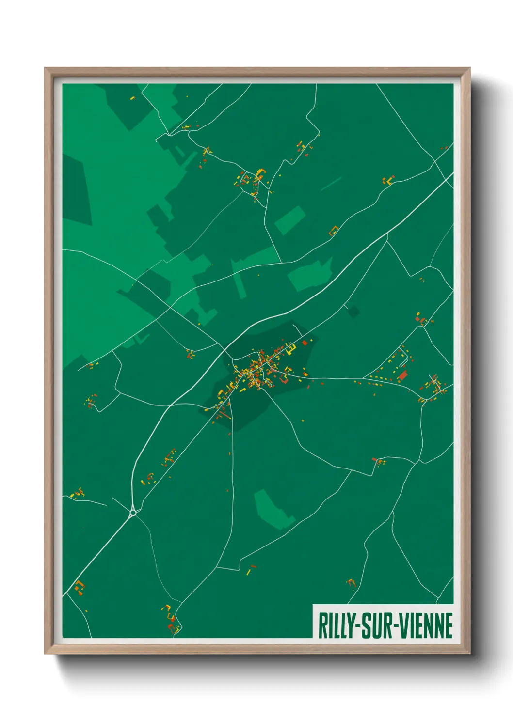 Une affiche de carte sur Rilly-sur-Vienne