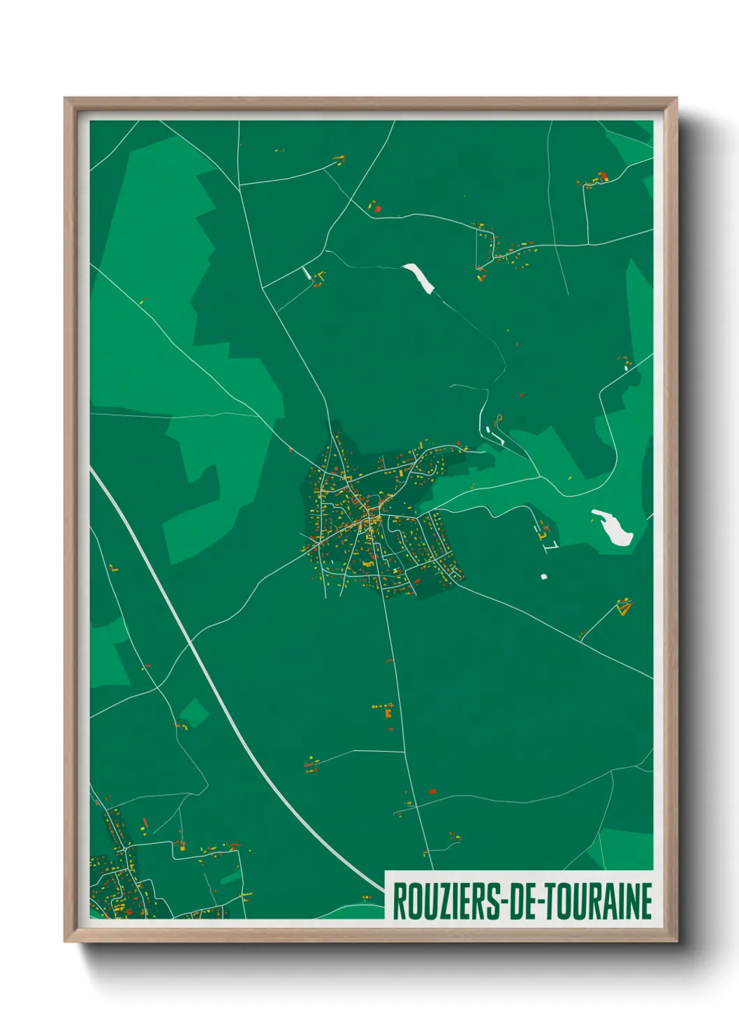 Une affiche de carte sur Rouziers-de-Touraine