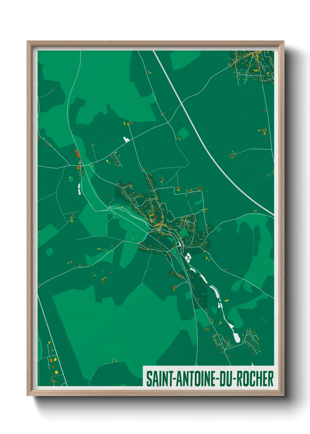 Une affiche de carte sur Saint-Antoine-du-Rocher