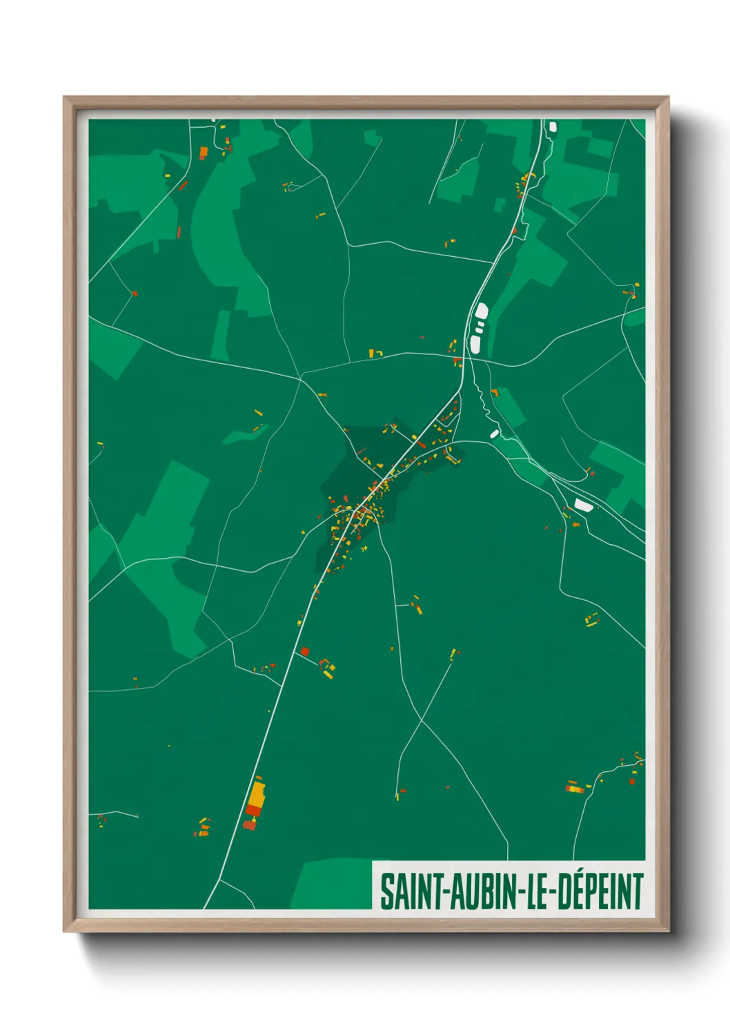 Une affiche de carte sur Saint-Aubin-le-Dépeint
