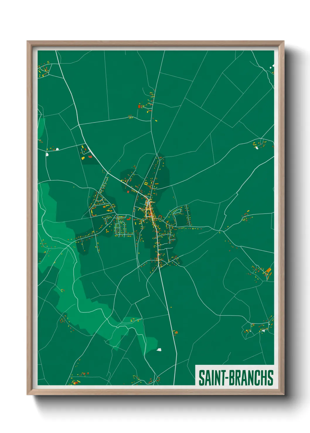 Une affiche de carte sur Saint-Branchs