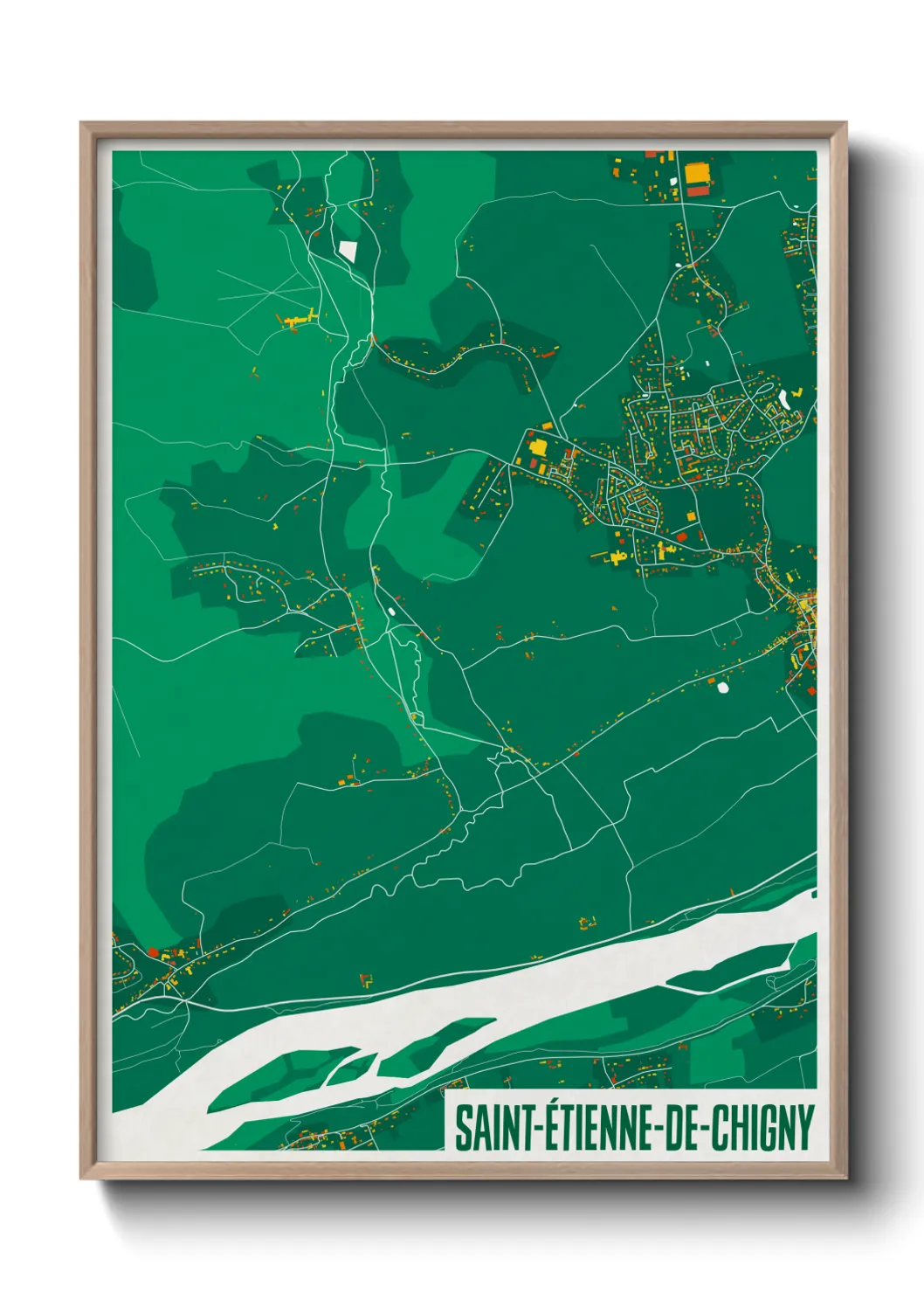 Une affiche de carte sur Saint-Étienne-de-Chigny