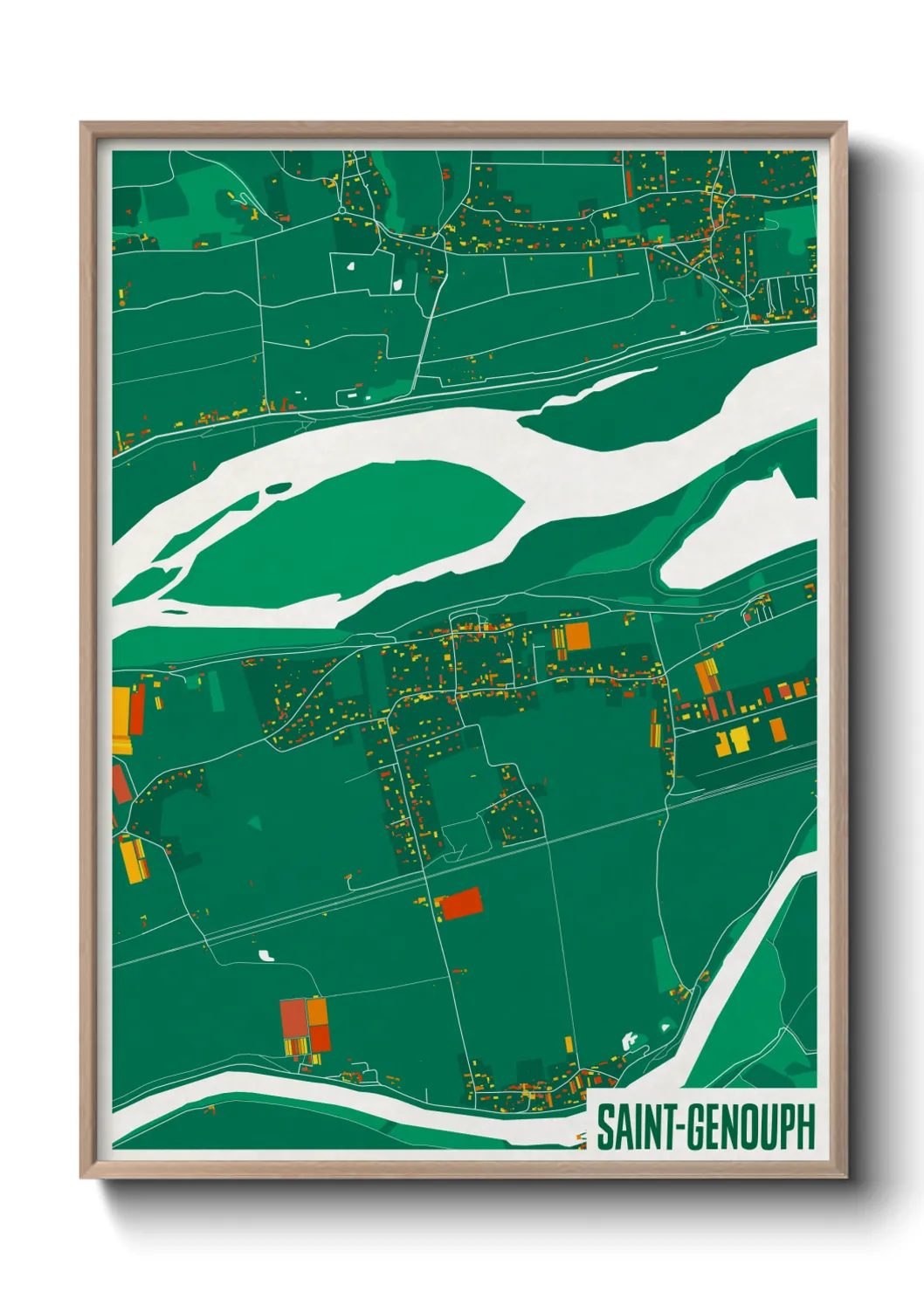 Une affiche de carte sur Saint-Genouph