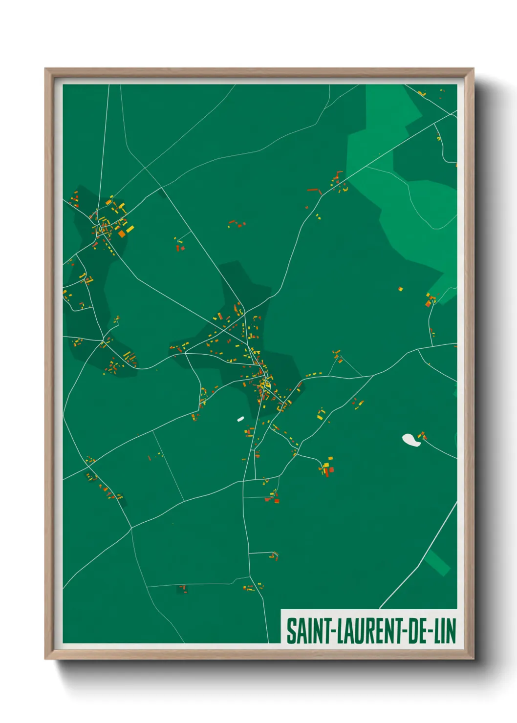 Une affiche de carte sur Saint-Laurent-de-Lin