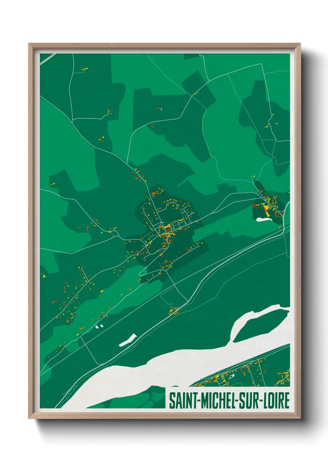 Une affiche de carte sur Saint-Michel-sur-Loire