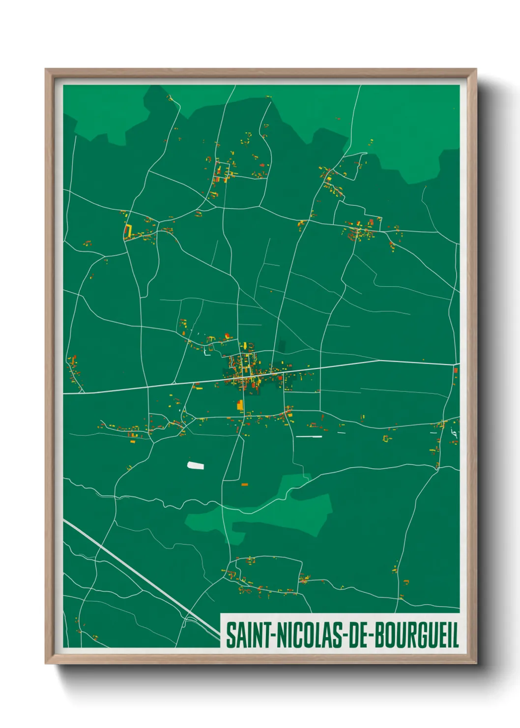 Une affiche de carte sur Saint-Nicolas-de-Bourgueil