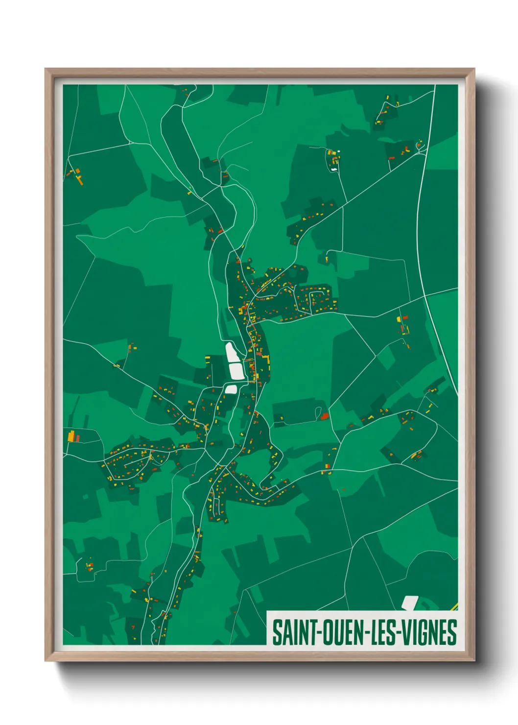 Une affiche de carte sur Saint-Ouen-les-Vignes