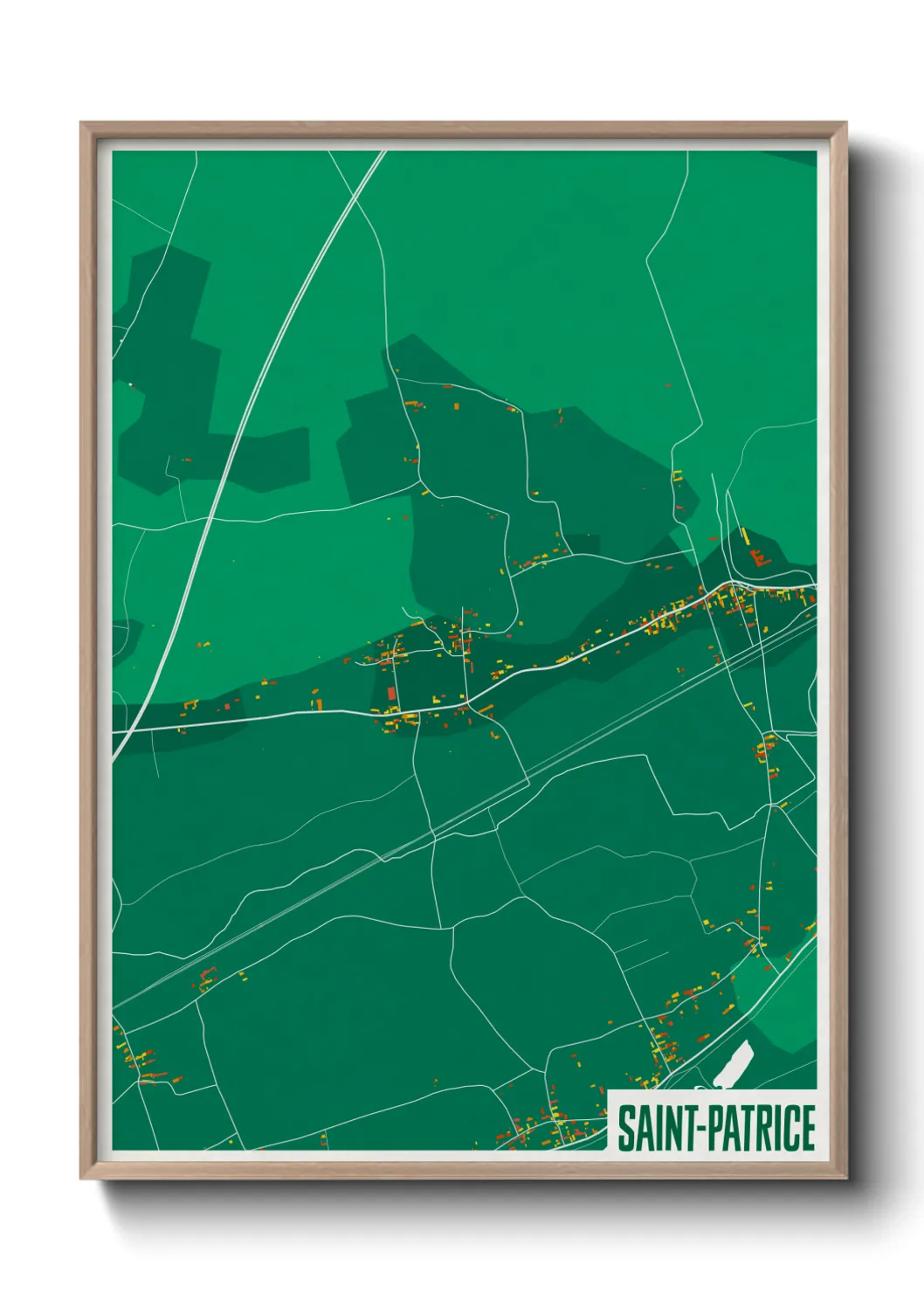 Une affiche de carte sur Saint-Patrice