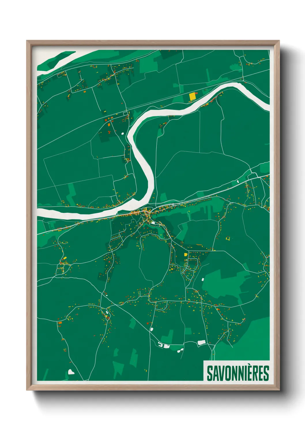Une affiche de carte sur Savonnières